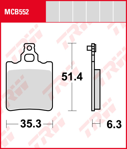 Aprilia AF1 50 Futura, Bj. 88-92, Bremsbeläge hinten, TRW Lucas MCB552, Organic Allround