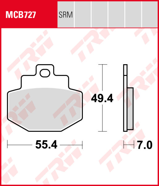 Benelli 125 Adiva, Bj. 01-04, D1, Bremsbeläge hinten, TRW Lucas MCB727, Organic Allround