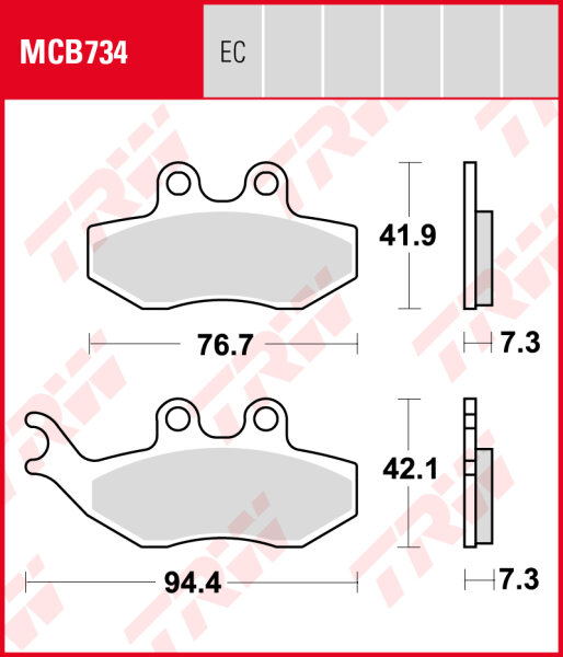 Beta 200 Urban, Bj. 08-, Bremsbeläge vorne, TRW Lucas MCB734, Organic Allround