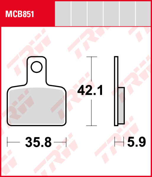 Beta 300 Evo 2T/4T, Bj. 09-, Bremsbeläge hinten, TRW Lucas MCB851, Organic Allround