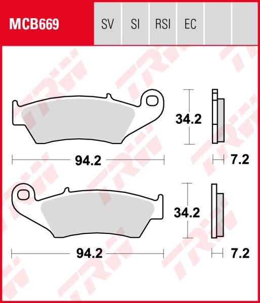 Bimota BBX 300 Enduro, Bj. 12-, Bremsbeläge vorne, TRW Lucas MCB669, Organic Allround