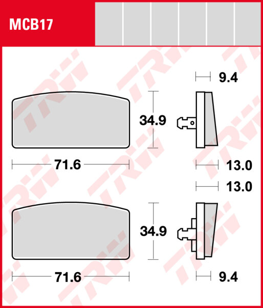 BMW R75 750 /7, Bj. 74-80, R75/7, Bremsbeläge vorne, TRW Lucas MCB17, Organic Allround