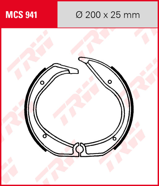 BMW R80 800 RT, Bj. 83-88, 247, Bremsbeläge hinten, TRW Lucas MCS941 Bremsbacken