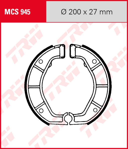 BMW R 1000 RS, Bj. 9/89-92, 247, Bremsbeläge hinten, TRW Lucas MCS945 Bremsbacken