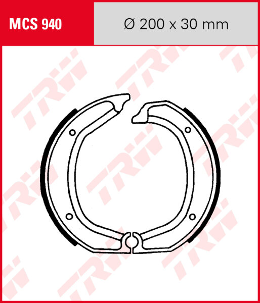 BMW R 1000 RT, Bj. 78-80, Bremsbeläge hinten, TRW Lucas MCS940 Bremsbacken