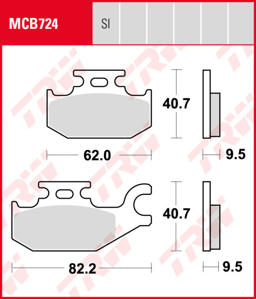 Bombardier DS 250, Bj. 06-, Bremsbeläge hinten, TRW Lucas MCB724SI, Sinter Offroad