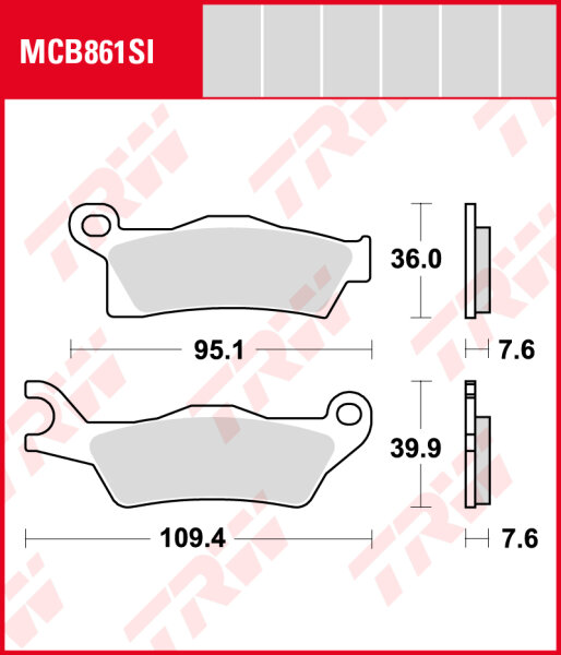 Can-Am 900 X3, X3 Max, Bj. 17-, Bremsbeläge vorne,  RECHTE Seite, TRW Lucas MCB861SI, Sinter Offroad