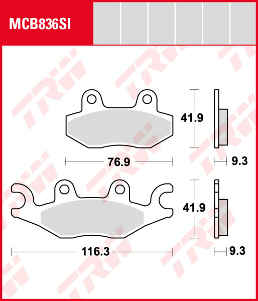 CECTEK 500 EFI Quadrift, Bj. 09-, Bremsbeläge vorne, TRW Lucas MCB836SI, Sinter Offroad