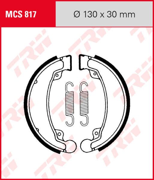 Daelim 125 Rocket, Bj. 99-, Bremsbeläge hinten, TRW Lucas MCS817 Bremsbacken