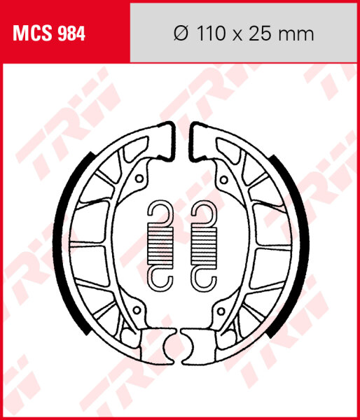 Derbi 50 Atlantis City, Bj. 03-06, ATL, Bremsbeläge hinten, TRW Lucas MCS984 Bremsbacken