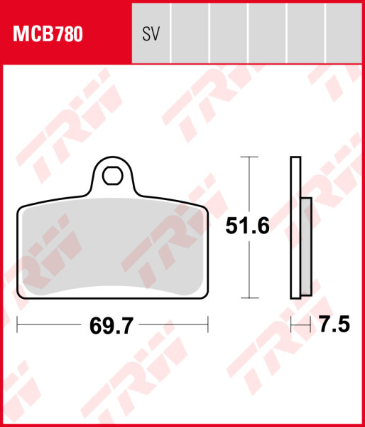 Derbi GPR 50 2T, Bj. 09-11, Bremsbeläge vorne, TRW Lucas MCB780, Organic Allround