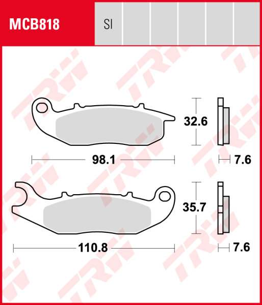 Derbi 125 Mulhacen, Bj. 07-10, 7N001791-, Bremsbeläge vorne, TRW Lucas MCB818, Organic Allround