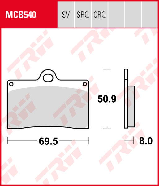 Ducati 400 SS, Bj. 93-97, S, Bremsbeläge vorne, TRW Lucas MCB540SV, Sinter Street