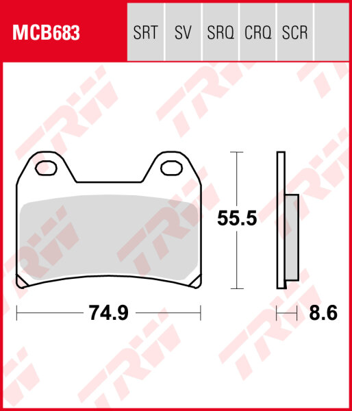 Ducati 620 Monster Dark i.e., Bj. 02-, M4, Bremsbeläge vorne, TRW Lucas MCB683, Organic Allround