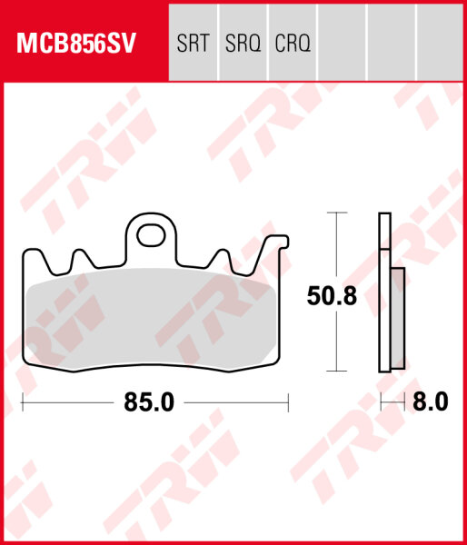 Ducati 797 Monster, Bj. 17-, MD/ME, Bremsbeläge vorne, TRW Lucas MCB856SV, Sinter Street