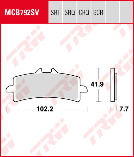 Ducati V4 R 1000 Panigale , Bj. 19-, Bremsbeläge vorne, TRW Lucas MCB792SV, Sinter Street