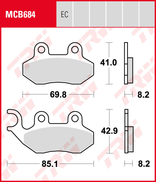 Garelli PMX 50 Sport, Bj. 00-, Bremsbeläge vorne, TRW Lucas MCB684, Organic Allround