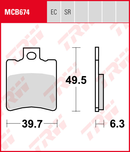 Generic (KSR Moto) 50 Toxic, Bj. 07-, Bremsbeläge hinten, TRW Lucas MCB674, Organic Allround