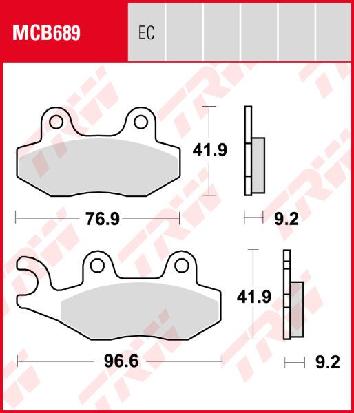 Generic (KSR Moto) 125 Zion, Bj. 08-, Bremsbeläge vorne, TRW Lucas MCB689, Organic Allround