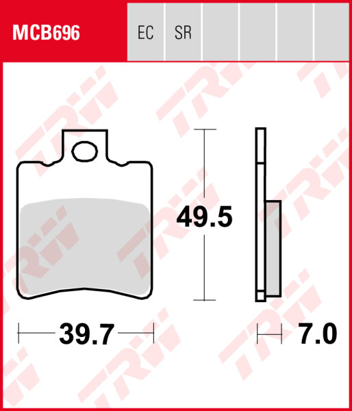 Gilera 50 Ice, Bj. 01-, C30, Bremsbeläge vorne, TRW Lucas MCB696, Organic Allround