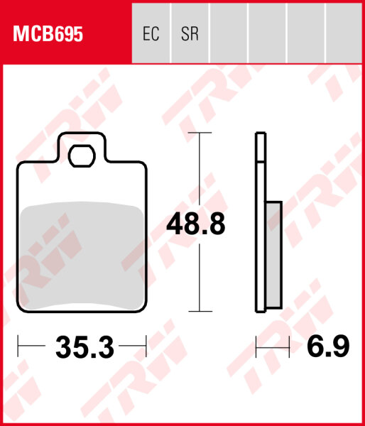 Gilera 50 Purejet, Bj. 99-, C14, Bremsbeläge hinten, TRW Lucas MCB695, Organic Allround