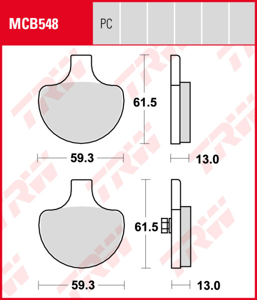 Harley-Davidson XLH 883 Sportster, Bj. 85-86, Bremsbeläge vorne, TRW Lucas MCB548, Organic Allround