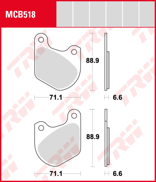 Harley-Davidson FLH 1340 Classic, Bj. 82-, Bremsbeläge vorne,  TRW Lucas MCB518, Organic Allround