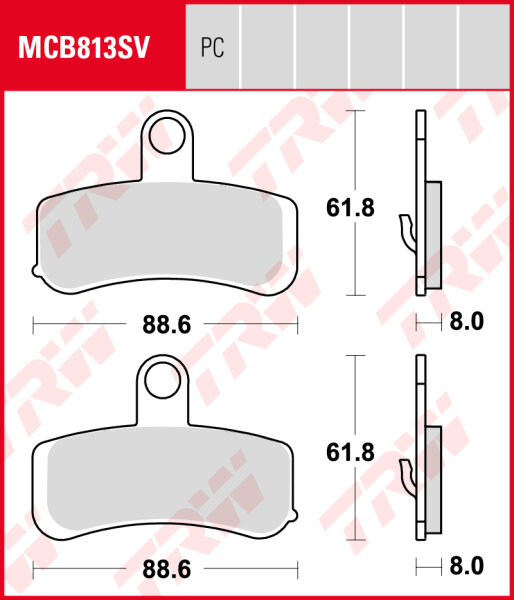 Harley-Davidson FXCWC 1584 Rocker C Softail, Bj. 08-11, Bremsbeläge vorne, TRW Lucas MCB813SV, Sinter Street