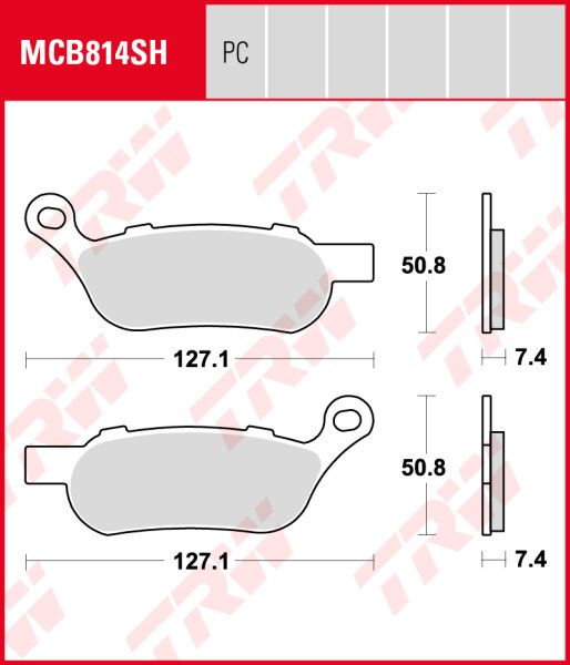 Harley-Davidson FXDB 1584 Dyna Street Bob, ABS Dyna, Bj. 08-, Bremsbeläge hinten, TRW Lucas MCB814SH, Sinter Street