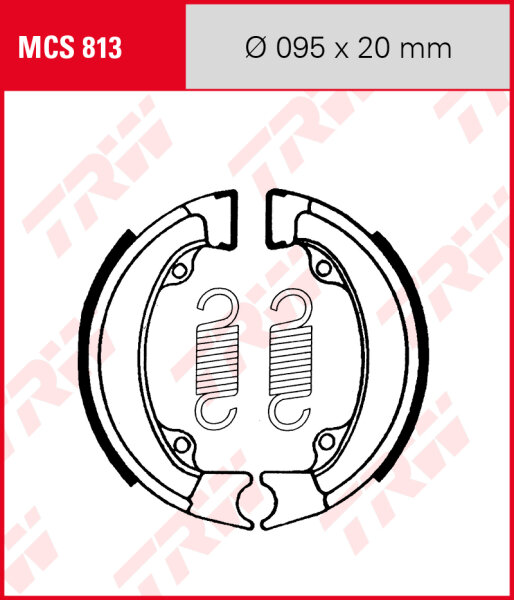 Honda NB 50 M, Bj. 84-, AB07, Bremsbeläge hinten, TRW Lucas MCS813 Bremsbacken