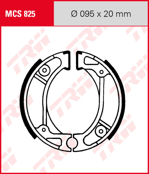 Honda CRF 70, Bj. 04-, Bremsbeläge hinten, TRW Lucas MCS825 Bremsbacken