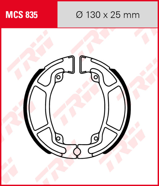 Honda CBF 125 , Bj. 09-16, JC40, Bremsbeläge hinten, TRW Lucas MCS835 Bremsbacken