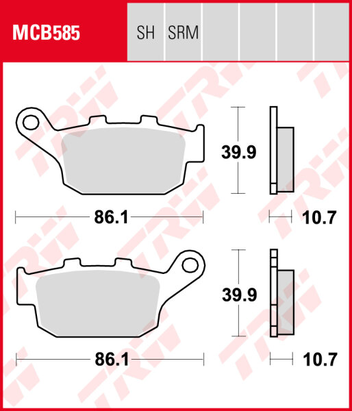 Honda FES 125 Pantheon, Bj. 03-06, JC12, Bremsbeläge hinten, TRW Lucas MCB585SRM, Sinter Maxi Scooter