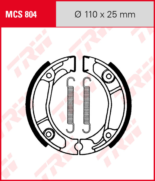 Honda XR 125 L, Bj. 03-08, JD19, Bremsbeläge hinten, TRW Lucas MCS804 Bremsbacken