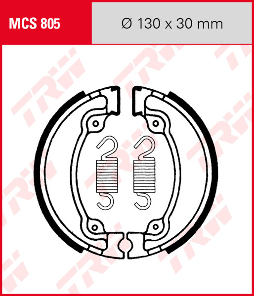 Honda XR 500 R, Bj. 83-86, PE03, Bremsbeläge hinten, TRW Lucas MCS805 Bremsbacken