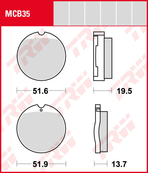 Honda CB 550 F1, F2, K3, Bj. -78, CB550K, Bremsbeläge vorne, TRW Lucas MCB35, Organic Allround