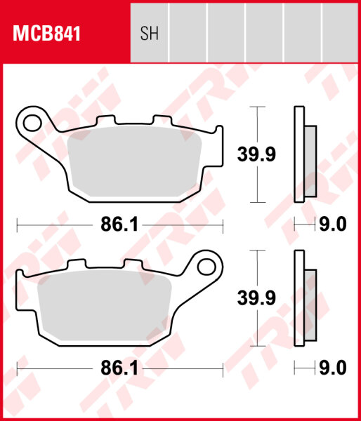 Honda CTX 700 DA ABS, DCT, Bj. 14-17, RC69, Bremsbeläge hinten, TRW Lucas MCB841, Organic Allround