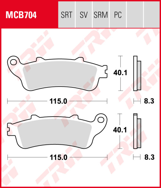 Honda VFR 800 A , Bj. 02-05, RC46, Bremsbeläge vorne, TRW Lucas MCB704, Organic Allround