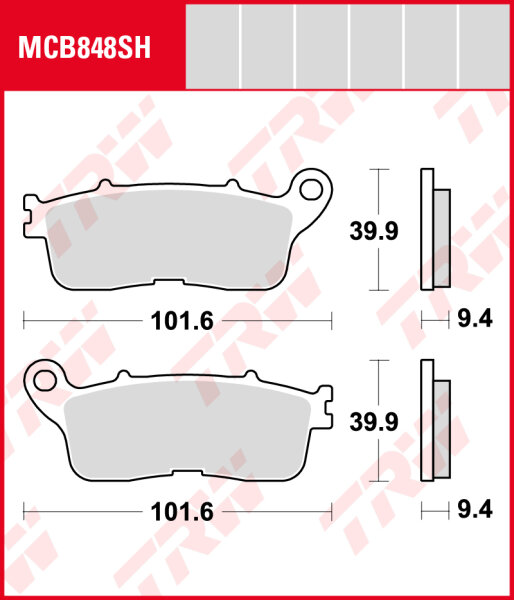 Honda VFR 1200 XDL Crosstourer ABS DTC, Bj. 16-, SC76, Bremsbeläge hinten, TRW Lucas MCB848SH, Sinter Street