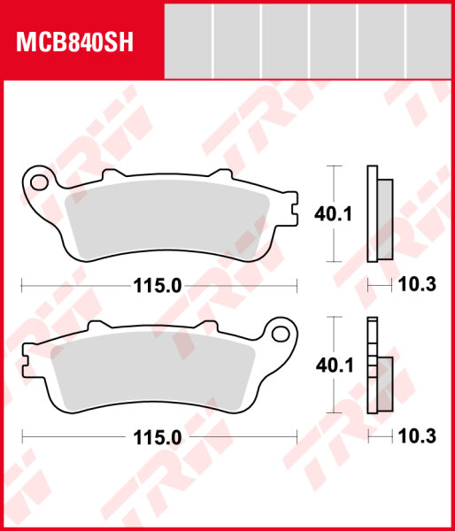 Honda GL 1800 F6B Gold Wing ABS, Bj. 13-16, SC68, Bremsbeläge hinten, TRW Lucas MCB840SH, Sinter Street