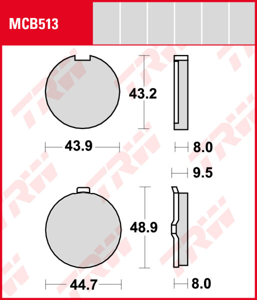 Hyosung 125 Cruise I, II, Bj. 95-99, GA125, Bremsbeläge vorne, TRW Lucas MCB513, Organic Allround