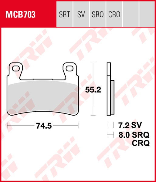 Hyosung GD 125 EXIV, Bj. 12-16, Bremsbeläge vorne, TRW Lucas MCB703, Organic Allround