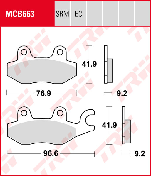 Italjet 125 Torpedo, Bj. 07-, Bremsbeläge hinten, TRW Lucas MCB663, Organic Allround