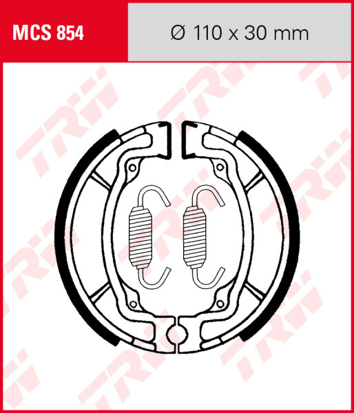 Kawasaki AE 50, Bj. 81-85, AE050A, Bremsbeläge hinten, TRW Lucas MCS854 Bremsbacken