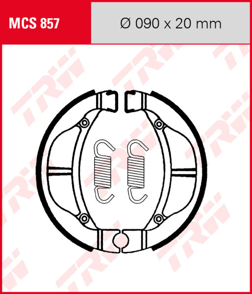 Kawasaki KX 60, Bj. 83-99, Bremsbeläge vorne, TRW Lucas MCS857 Bremsbacken