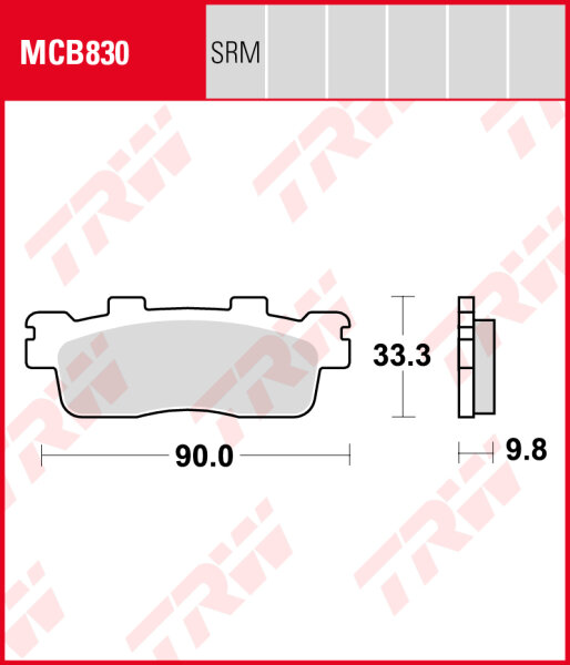 Kawasaki J 300, ABS, Bj. 14-, SC40, Bremsbeläge hinten, TRW Lucas MCB830SRM, Sinter Maxi Scooter