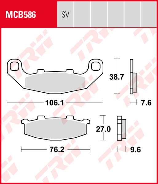 Kawasaki GPX 400 R, Bj. 87-, ZX400F, Bremsbeläge vorne, TRW Lucas MCB586, Organic Allround