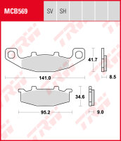 Kawasaki GPX 400 R, Bj. 87-, ZX400F, Bremsbeläge hinten, TRW Lucas MCB569, Organic Allround