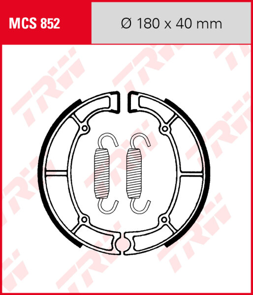 Kawasaki Z 650, Bj. 77-79, KZ650F, Bremsbeläge hinten, TRW Lucas MCS852 Bremsbacken