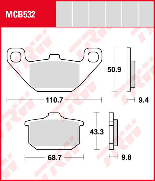 Kawasaki GPZ 750 Turbo, Bj. 84-85, ZX750E, Bremsbeläge vorne, TRW Lucas MCB532, Organic Allround